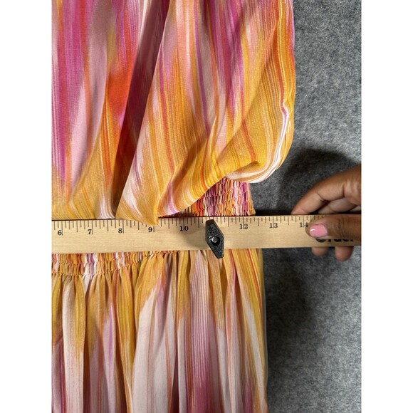 Boston Proper Dress Women 0 Smocked Pink Maxi Sleeveless Vacation‎ Resort Midi - Picture 4 of 8